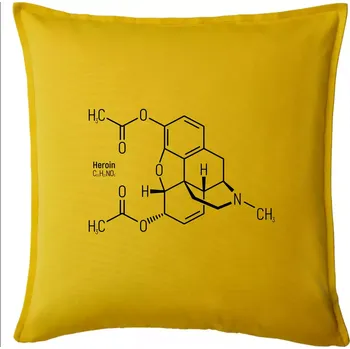 Polštář Molekulární struktura Heroin - Polštář 50x50 - 50x50 - Pouze potah ( Žlutá )