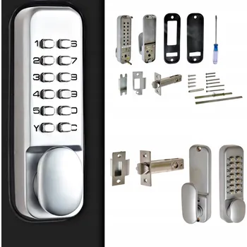 Dveřní kování KLIKA KNOFLÍKOVÁ ZÁMEK NA KÓDOVÝ MECHANICKÝ KÓDOVÝ ZÁMEK BEZ BATERIE KLIKA