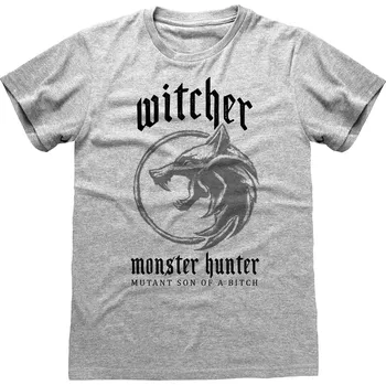 Pánské tričko Pánské tričko Netflix|The Witcher|Zaklínač: Lovec odměn (M) šedá bavlna