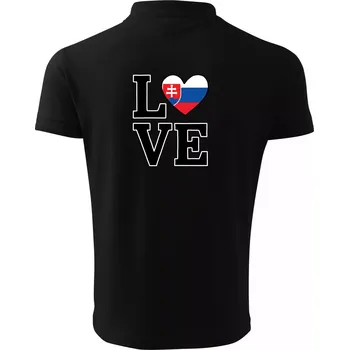 Pánská košile Love Slovenská vlajka - Polokošile pánská Pique Polo 203 - 4XL ( Černá )