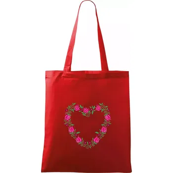 Červené tulipánové srdiečko (Pecka design) - Taška bavlněná - 42 x 38 cm ( Červená )