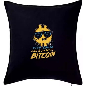 Polštář Keep calm and buy more bitcoin - Polštář 50x50 - 50x50 - Pouze potah ( Černá )