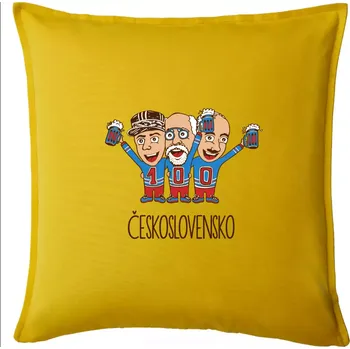 Polštář Československo 100 let - pivo (Pecka design) - Polštář 50x50 - 50x50 - Pouze potah ( Žlutá )