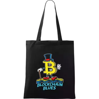 Blockchain Blues - Taška bavlněná - 42 x 38 cm ( Černá )