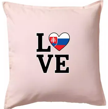 Polštář Love Slovenská vlajka - Polštář 50x50 - 50x50 - Pouze potah ( Světle růžová )