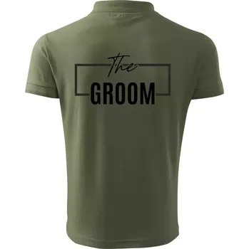 Pánská košile Trika na rozlučku ve čtverci - The Groom - Polokošile pánská Pique Polo 203 - M ( Khaki )