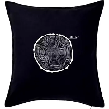 Polštář Letokruhy - 80 - Polštář 50x50 - 50x50 - Pouze potah ( Černá )
