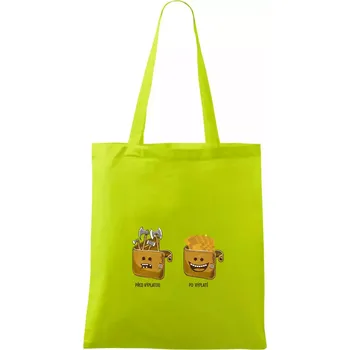 Před výplatou po výplatě (Pecka design) - Taška bavlněná - 42 x 38 cm ( Limetková )