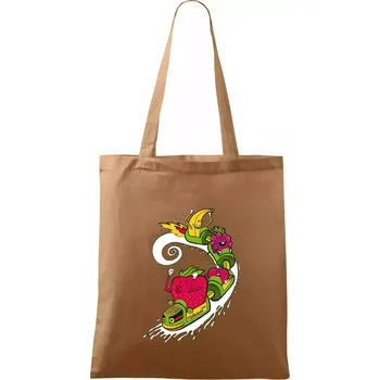 Nákupní taška Milkshake vlak kreslený (Pecka design) - Taška bavlněná - 42 x 38 cm ( Cappuccino )