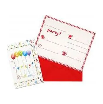 Zaproszenia z kopertami Happy Birthday 6szt