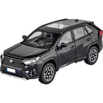 autíčko Toyota RAV 4 kovový model hračka na baterie světla zvuk 1:22 Černá
