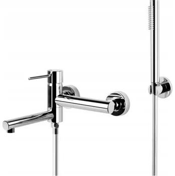 Vodovodní baterie Nástěnná vanová baterie páková Corsan Lugo stříbrná