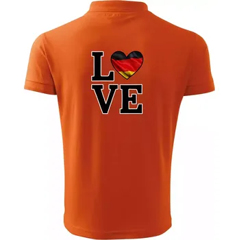 Pánská košile Love Německá vlajka - Polokošile pánská Pique Polo 203 - 2XL ( Oranžová )