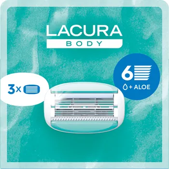 Pracovní nůž LACURA Dámské žiletky Náhradní čepele 6 břity 3 ks