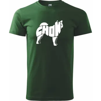 Pánské tričko Čau Čau - nápis v těle - Triko extra velké (5-8XL) - 7XL ( Lahvově zelená )