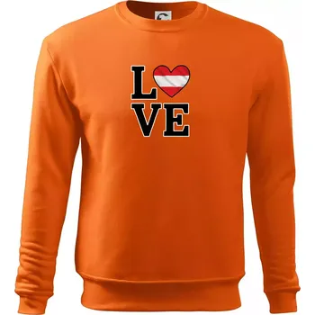 Pánská mikina Love Rakouská vlajka - Mikina Essential pánská - XL ( Oranžová )