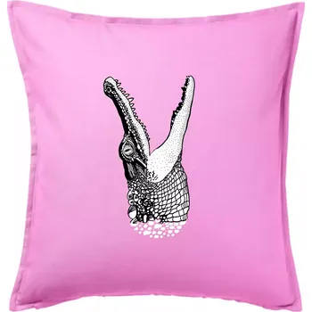 Polštář Krokodýl kreslený (Pecka design) - Polštář 50x50 - 50x50 - Pouze potah ( Růžová )