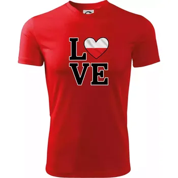 Love Polská vlajka - Dětské triko sportovní (dresovina) - 158 cm/12 let ( Červená )