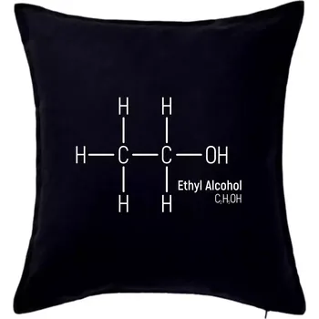 Polštář Molekulární struktura Ethanol - Polštář 50x50 - 50x50 - Pouze potah ( Černá )