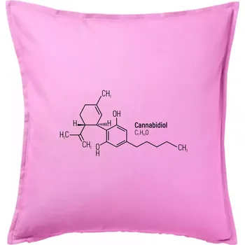 Polštář Molekulární struktura CBD (Canabidiol) - Polštář 50x50 - 50x50 - Včetně výplně ( Růžová )