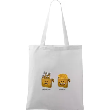 Před výplatou po výplatě (Pecka design) - Taška bavlněná - 42 x 38 cm ( Bílá )