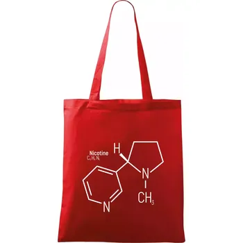 Nákupní taška Molekulární struktura Nikotin - Taška bavlněná - 42 x 38 cm ( Červená )