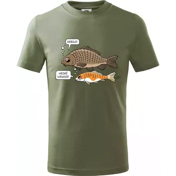Chlapecké oblečení Hezké Vánoce Kapr a Koi kapr (Hana-creative) - Tričko dětské bavlněné - 134 cm/8 let ( Khaki )