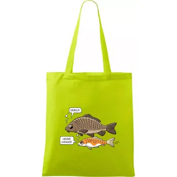 Hezké Vánoce Kapr a Koi kapr (Hana-creative) - Taška bavlněná - 42 x 38 cm ( Limetková )