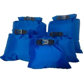 Sada 5ks nepromokavých suchých tašek na plavání 1,5–6 l Nastavitelný popruh Přezka Kempování Driftování Šnorchlování Plážové úložné tašky modrá