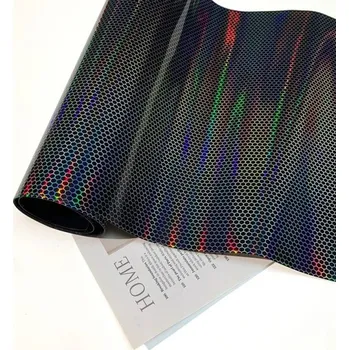 Stínítko do auta Fólie na světlomety 30x80 cm s plástvovým vzorem Duhový efekt Světle černá Tmavě černá Průhledná černá