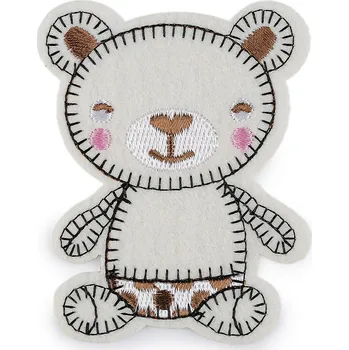 Nášivka Nažehlovačka medvěd, barva 1 krémová světlá