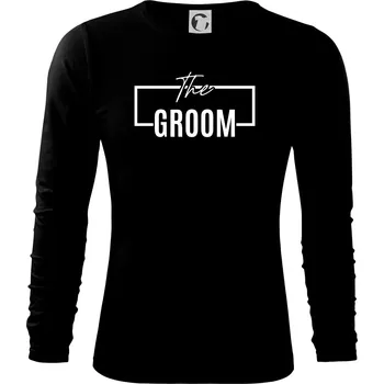 Pánské tričko Trika na rozlučku ve čtverci - The Groom - Triko s dlouhým rukávem FIT-T long sleeve - S ( Černá )