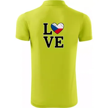 Pánská košile Love Česká vlajka - Polokošile Victory sportovní (dresovina) - L ( Limetková )