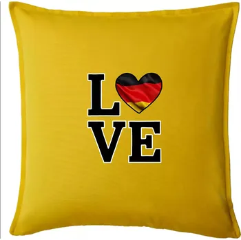 Polštář Love Německá vlajka - Polštář 50x50 - 50x50 - Pouze potah ( Žlutá )