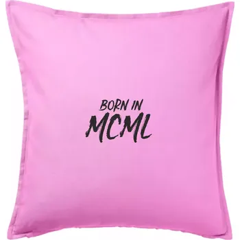 Polštář Born in - Římské číslo 1950 - Polštář 50x50 - 50x50 - Pouze potah ( Růžová )
