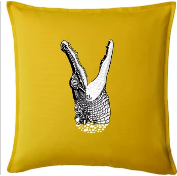 Polštář Krokodýl kreslený (Pecka design) - Polštář 50x50 - 50x50 - Pouze potah ( Žlutá )