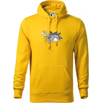 Pánská mikina Loch ass (Pecka design) - Mikina pánská Cape s kapucí - L ( Žlutá )