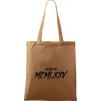 Nákupní taška Born in - Římské číslo 1975 - Taška bavlněná - 42 x 38 cm ( Cappuccino )