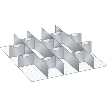 Membránové stěny a dělící plechy, Š x H x V = 500 x 600 x 75mm, 14 dělících stěn