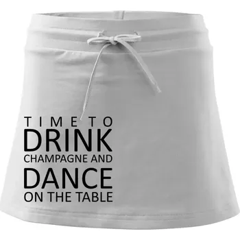 Dámská sukně Time to drink Champagne - Sportovní sukně - two in one - XS ( Bílá )