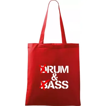 Nákupní taška Drum & Bass (Rum & Ass) - Taška bavlněná - 42 x 38 cm ( Červená )