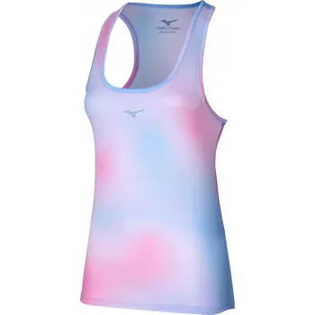 Dámské tričko Dámské běžecké tílko Mizuno Impulse Core Graphic Tank, modrá halogenová, velikost M