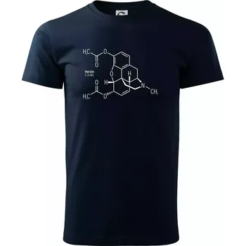 Pánské tričko Molekulární struktura Heroin - Triko extra velké (5-8XL) - 8XL ( Námořní modrá (velmi tmavá - téměř černá) )