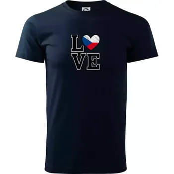 Love Česká vlajka - Triko extra velké (5-8XL) - 8XL ( Námořní modrá (velmi tmavá - téměř černá) )