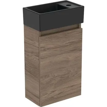 Koupelnový nábytek Ideal Standard Eurovit+ - Skříňka s umývátkem, 55x35x20 cm, 1 dvířka, ořech/hedvábná černá R0578Y9