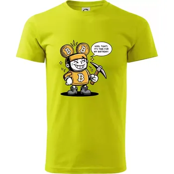 Hodl tight, it's time for my birthday! - Klasické pánské triko vyšší gramáže - L ( Limetková )