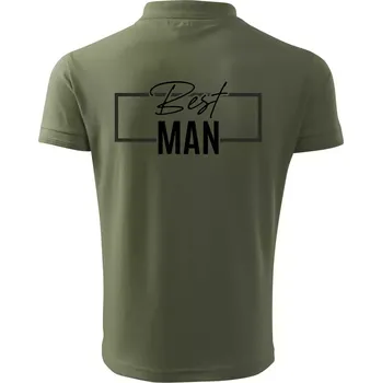 Pánská košile Trika na rozlučku ve čtverci - Best man - Polokošile pánská Pique Polo 203 - 4XL ( Khaki )