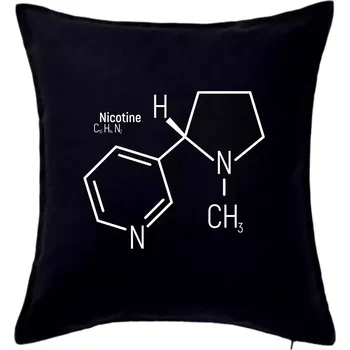 Polštář Molekulární struktura Nikotin - Polštář 50x50 - 50x50 - Pouze potah ( Černá )
