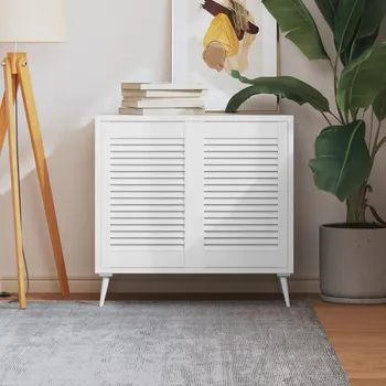 Interiérové dveře vidaXL Nábytková dvířka lamelový design 2 ks 61,5x39,4cm borovice [151116] Barva: Bílá