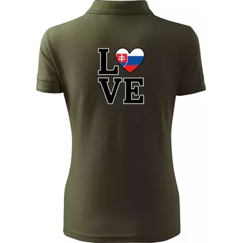 Love Slovenská vlajka - Polokošile dámská Pique Polo - XL ( Military )